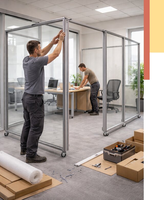 Мобильные офисные перегородки в Домодедово от 13158 руб. — установка под ключ | ОТДЕЛОЧНИК-Дмд