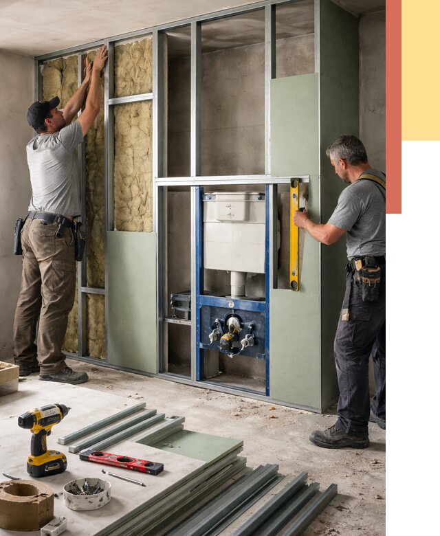 Установка сантехнических перегородок в Домодедово от 8947 руб. | ОТДЕЛОЧНИК-Дмд