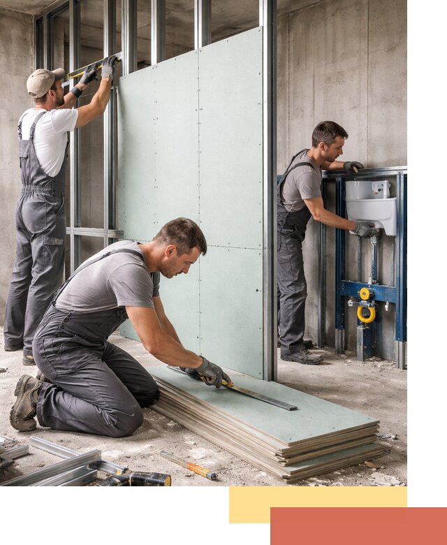 Монтаж и ремонт сантехнических перегородок в Домодедово