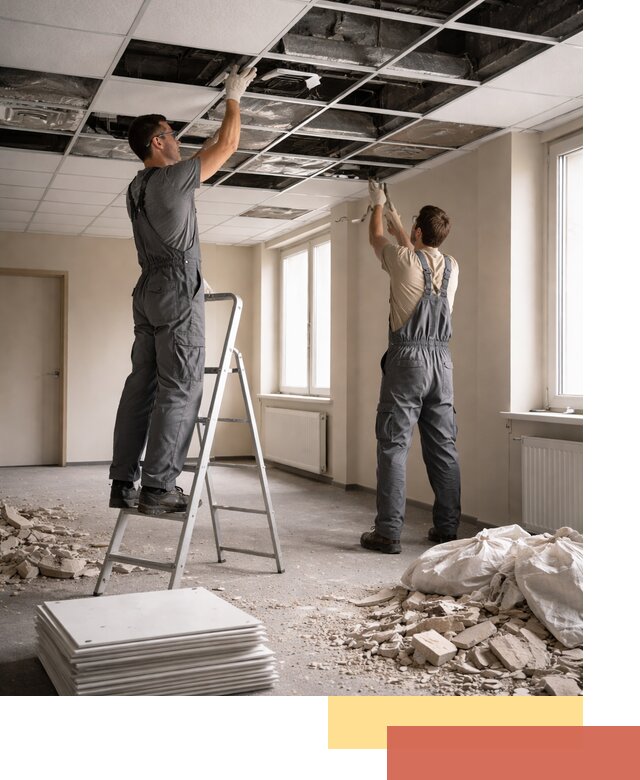 Демонтаж потолков Армстронг профессионально в Домодедово