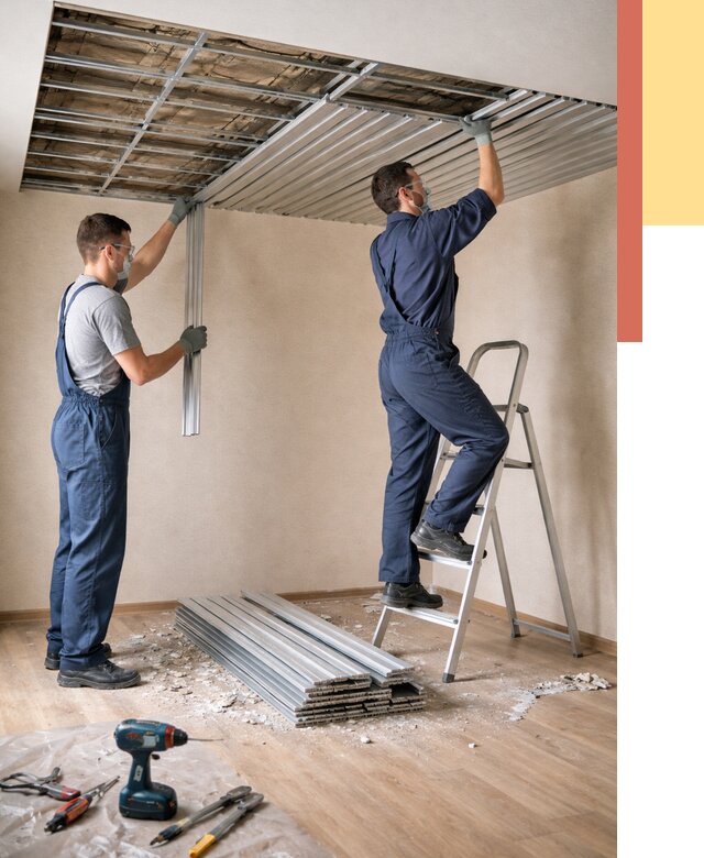 Демонтаж реечного потолка в Домодедово от 4737 руб. быстро и недорого | ОТДЕЛОЧНИК-Дмд