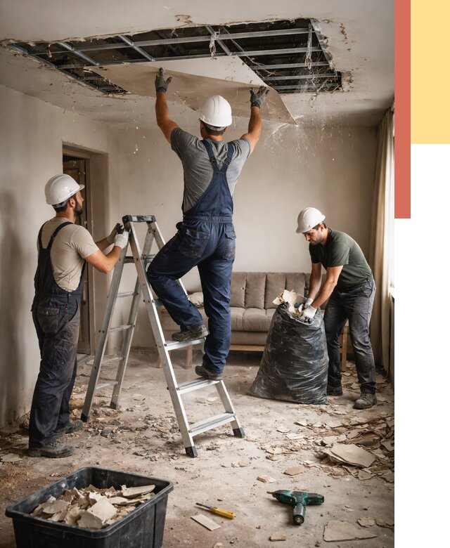 Демонтаж гипсокартонного потолка в Домодедово от 442 руб. за м2 — ОТДЕЛОЧНИК-Дмд