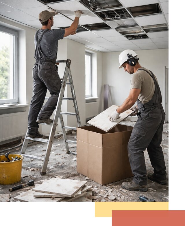 Демонтаж потолочной плитки в Домодедово быстро и аккуратно