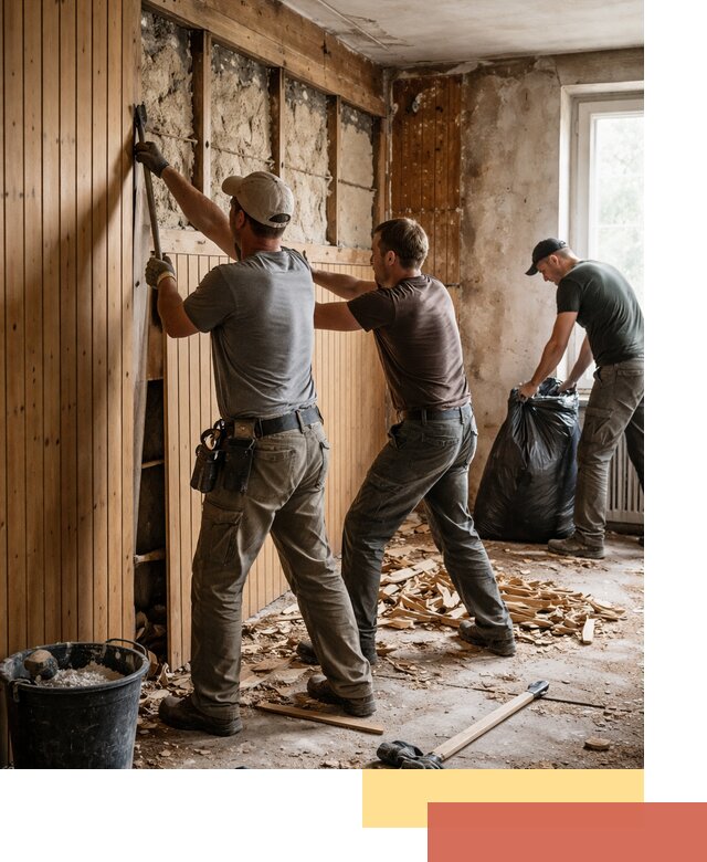 Демонтаж вагонки и вывоз материалов в Домодедово