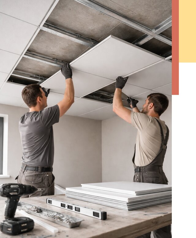 Монтаж кассетного потолка в Домодедово от 4737 руб/м2 — установка и сборка | ОТДЕЛОЧНИК-Дмд