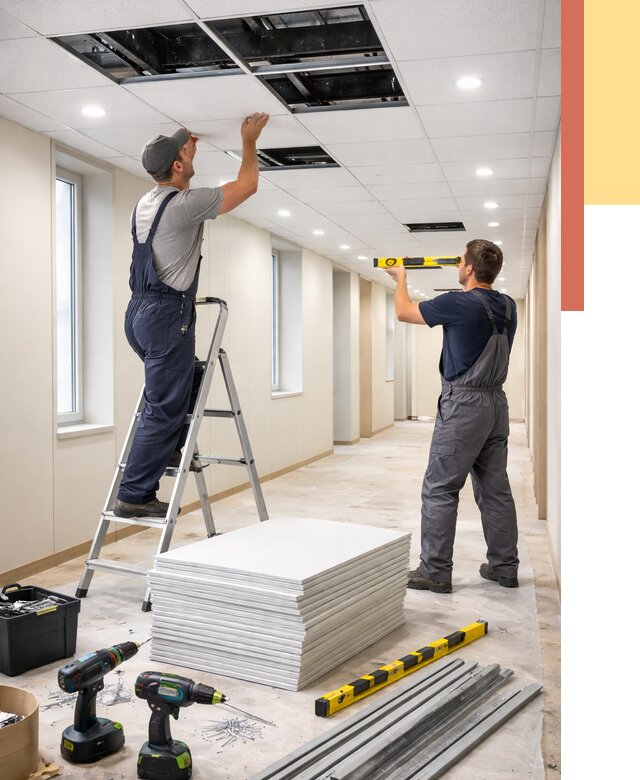 Ремонт потолка Армстронг в Домодедово от 4737 руб. — быстро и недорого | ОТДЕЛОЧНИК-Дмд