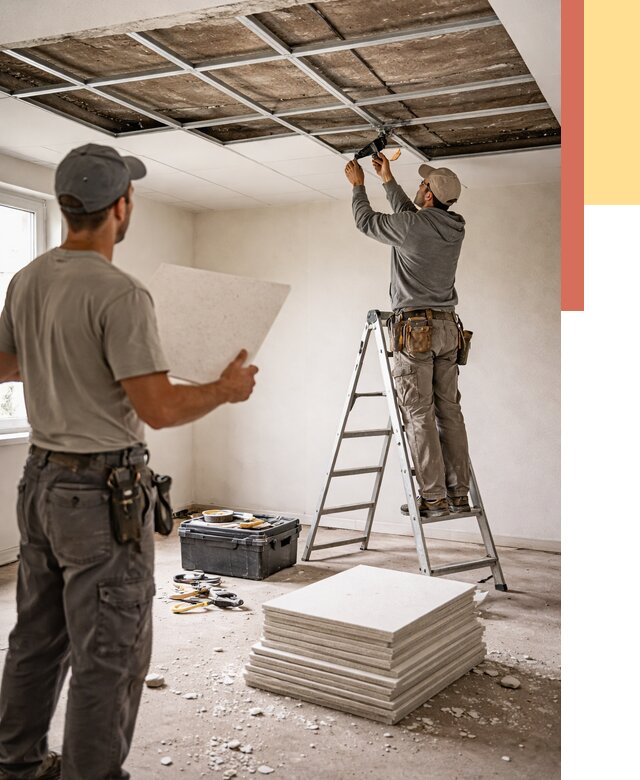 Замена плит подвесного потолка в Домодедово от 1842 руб. быстро и недорого | ОТДЕЛОЧНИК-Дмд
