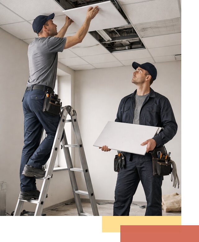 Обслуживание подвесного потолка в Домодедово — ремонт и чистка