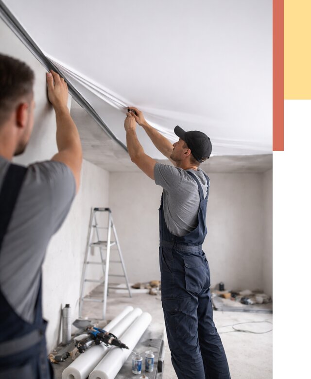 Монтаж матового натяжного потолка в Домодедово от 4737 руб./м² — быстро и недорого | ОТДЕЛОЧНИК-Дмд