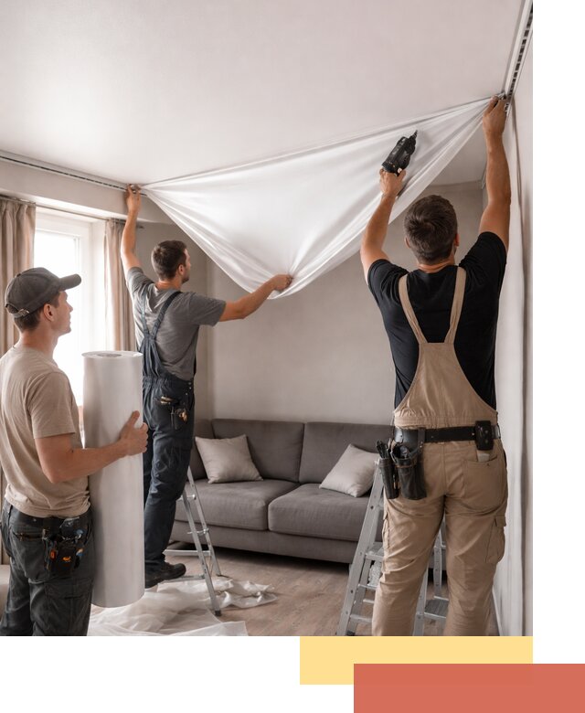 Монтаж сатинового натяжного потолка в Домодедово качественно и быстро