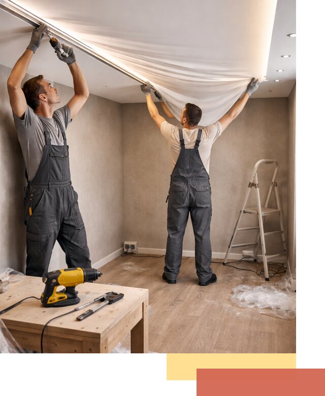 Монтаж натяжного потолка с подсветкой в Домодедово цена и сроки