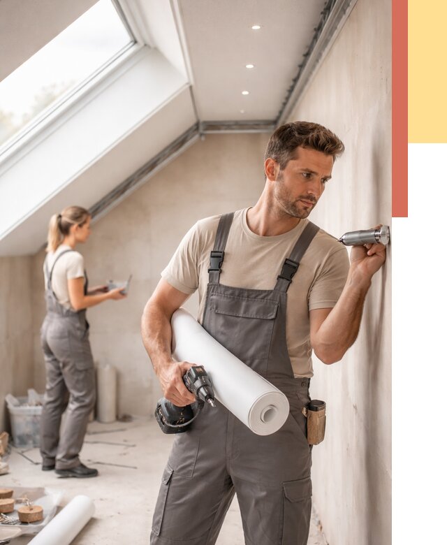 Монтаж натяжного потолка на мансарде в Домодедово от 3684 руб. | ОТДЕЛОЧНИК-Дмд