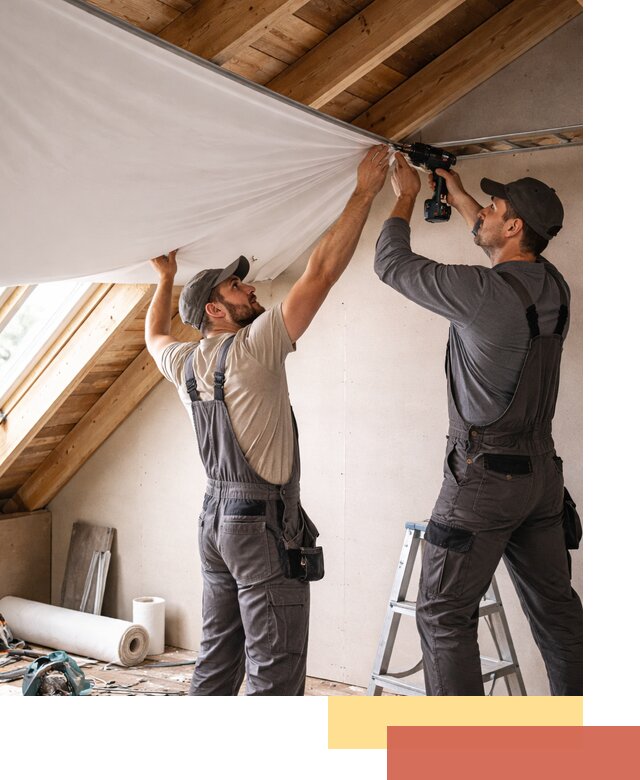 Монтаж натяжного потолка в мансарде в Домодедово