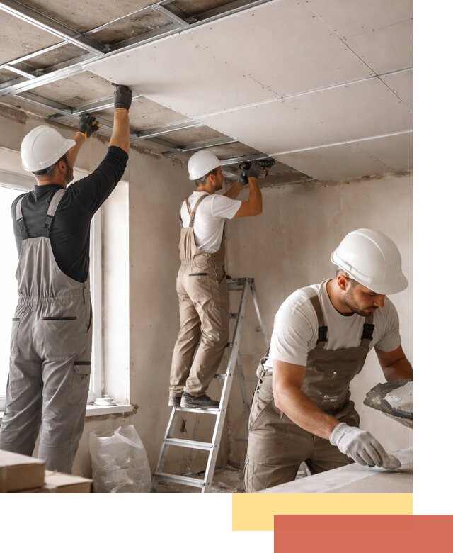 Одноуровневый потолок из гипсокартона в Домодедово — монтаж и отделка