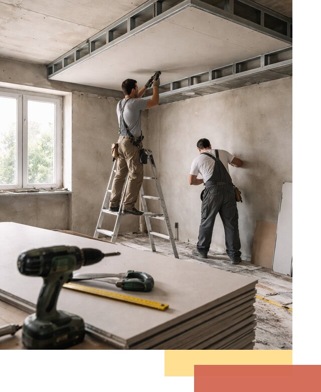 Двухуровневый потолок из гипсокартона в Домодедово