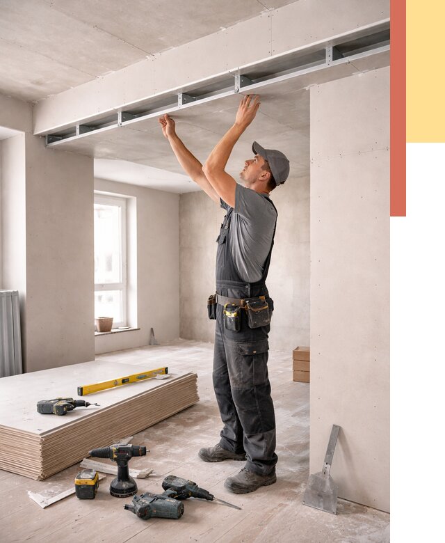 Потолок из гипсокартона с нишей в Домодедово от 1316 руб. под ключ | ОТДЕЛОЧНИК-Дмд