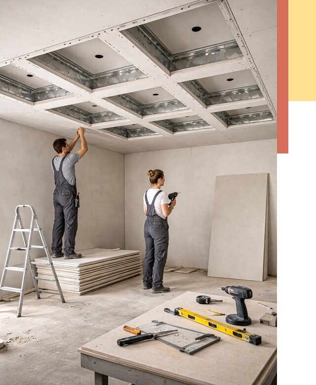 Кессонный потолок из гипсокартона в Домодедово от 1947 руб. — монтаж и под ключ | ОТДЕЛОЧНИК-Дмд