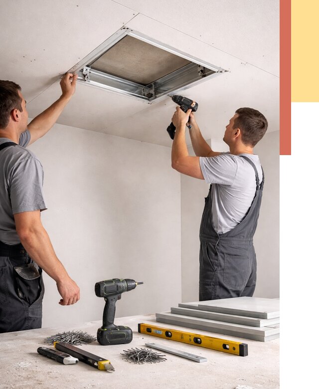 Установка люка в потолок ГКЛ в Домодедово от 2632 руб. под ключ | ОТДЕЛОЧНИК-Дмд