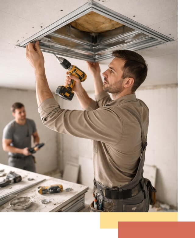 Монтаж люка в потолок из ГКЛ в Домодедово