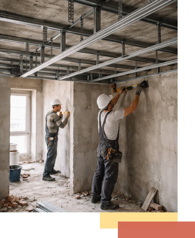 Монтаж каркаса потолка из профильного профиля в Домодедово