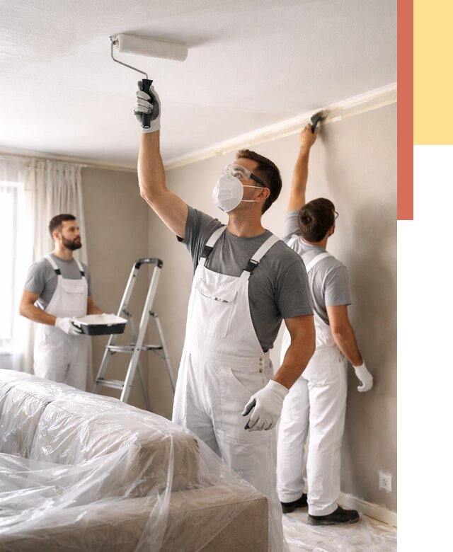 Покраска потолка водоэмельсионной краской в Домодедово от 2316 руб/м² — услуги под ключ | ОТДЕЛОЧНИК-Дмд