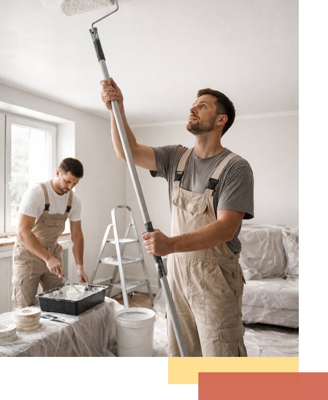 Покраска потолка водоэмульсионной краской в Домодедово