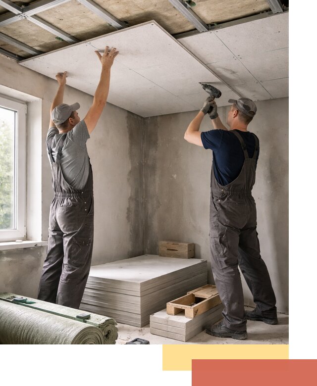 Шумоизоляция потолка панелями ЗИПС в Домодедово